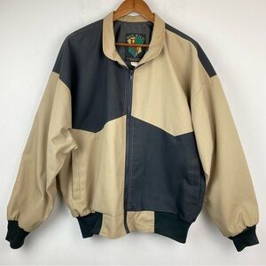 Vintage Bee-Wild size Large Men’s Black Tan Color Block Canvas Western Jacket